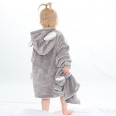 18C940: Infants Novelty Koala Oversized Plush Hoodie  (One Size - 18 Months- 3 Years)